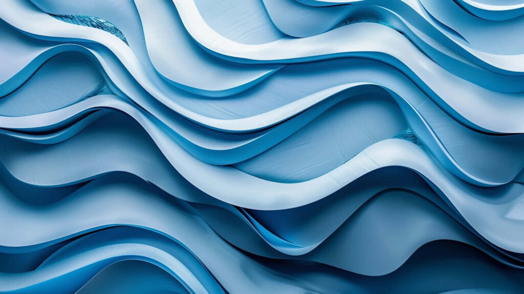 Tranquil Abstract Blue Waves Wallpaper - Fluid Background Design
