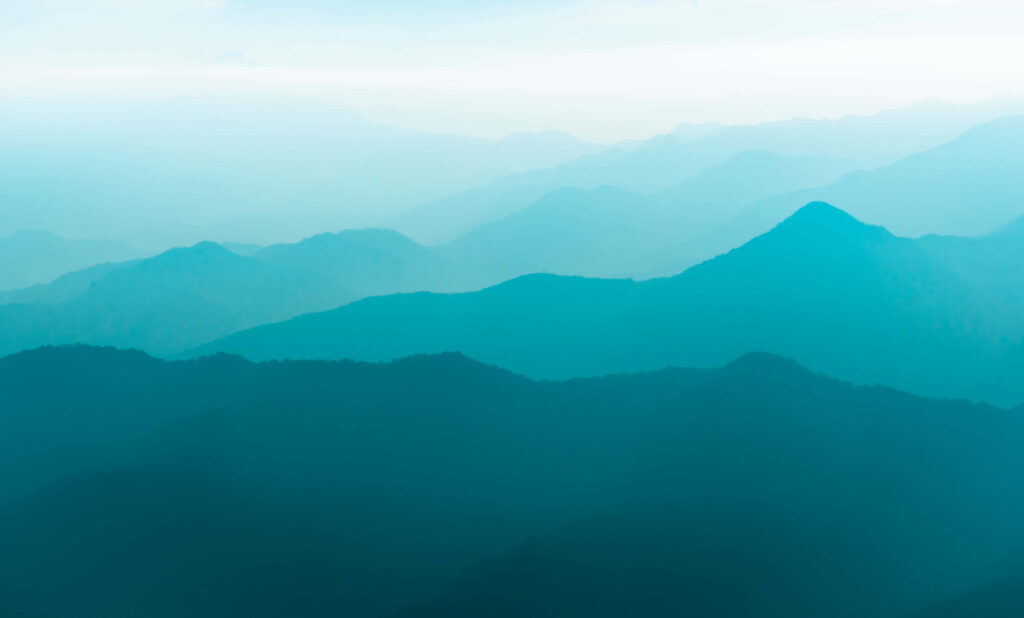 Minimalist Blue Abstract Wallpaper: Serene Rolling Hills Background
