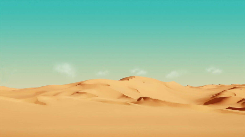 Tranquil Desert Wallpaper: Serene Dunes & Azure Sky Background
