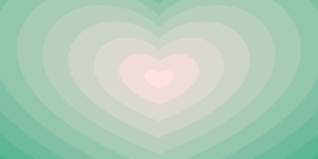 Tranquil Gradient Wallpaper: Concentric Hearts in Soft Pastels
