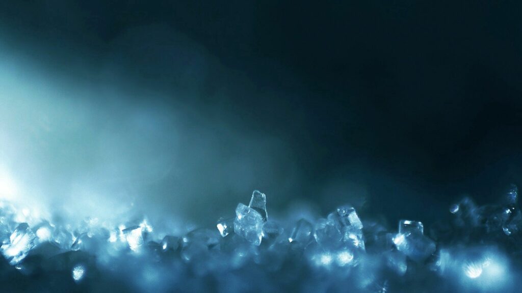 Serene Wallpaper: Glistening Ice Crystals in Soft Light