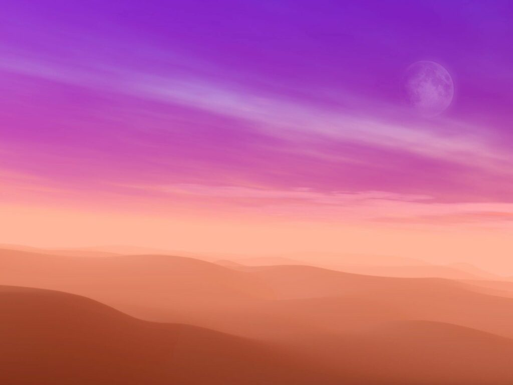Tranquil Landscape Wallpaper: Purple to Orange Gradient Sky