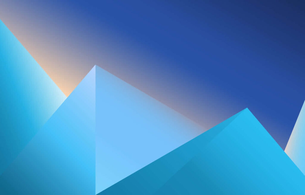 Tranquil Blue Geometric Mountain Wallpaper - Serene Gradient Background