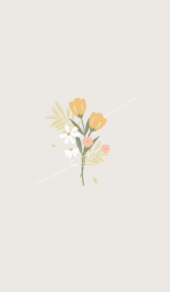 Tranquil Spring Flowers Minimalist Wallpaper - Yellow Tulips & Daisies