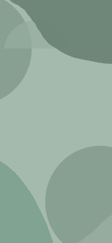 Minimalist Green Wallpaper: Tranquil Overlapping Shapes Design