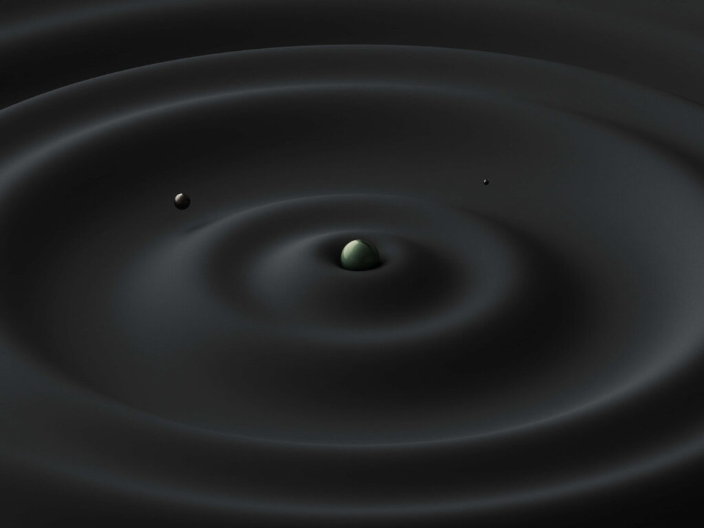 Minimalist Dark Concentric Ripple Wallpaper: Tranquil Abstract Background