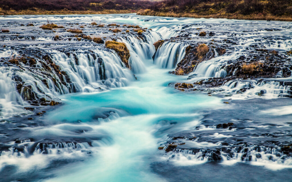 Stunning 32K Ultra HD Nature Wallpaper: Waterfalls & Blue Pools
