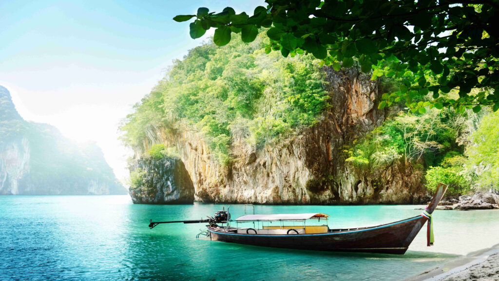Thailand's Tranquil Treasure: Captivating Blue Beach Island Wallpaper