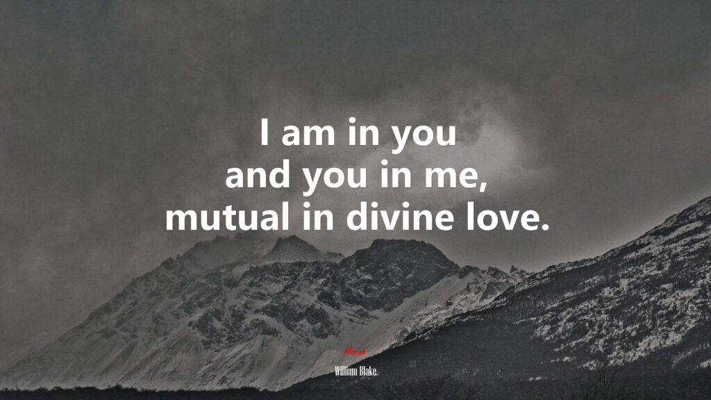 Serene Mountain Wallpaper: 'You in Me' Quote in Divine Love
