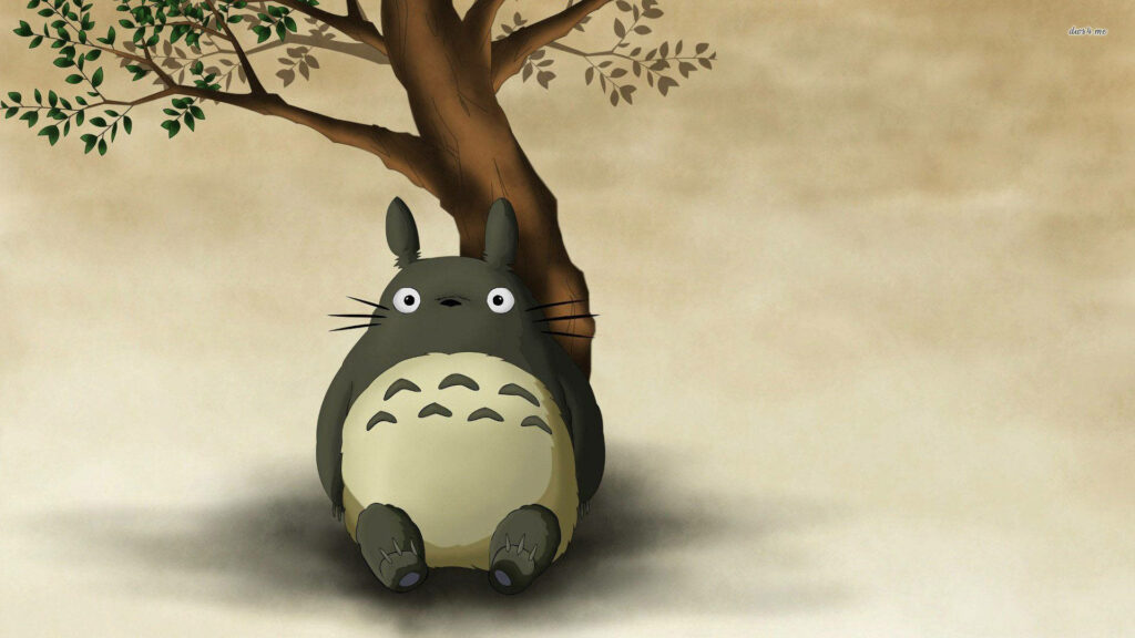Nature's Tranquility with Totoro: A Soothing Wallpaper