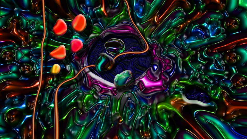 Translucent Cellular Cosmos: Mesmerizing HD Psychedelic Background Wallpaper