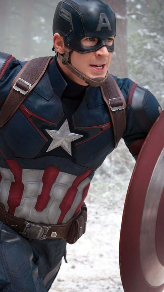 Captain America in Movies Scene - Portrait Background Wallpaper