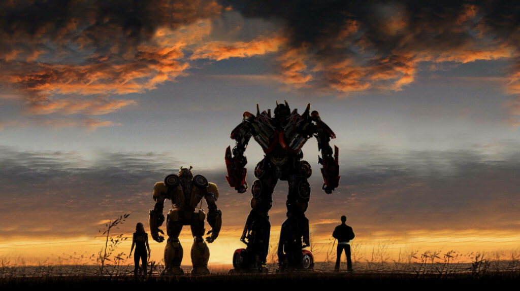 Transformers Movie Characters in Silhouette Wallpaper - Mikaela, Bumble Bee, Megatron and Sam
