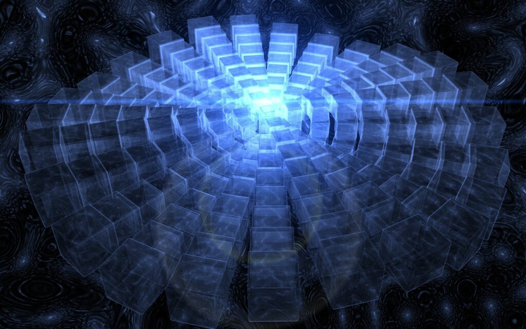 Mesmerizing Blue Translucent Cube Wallpaper - 2560x1600 Background