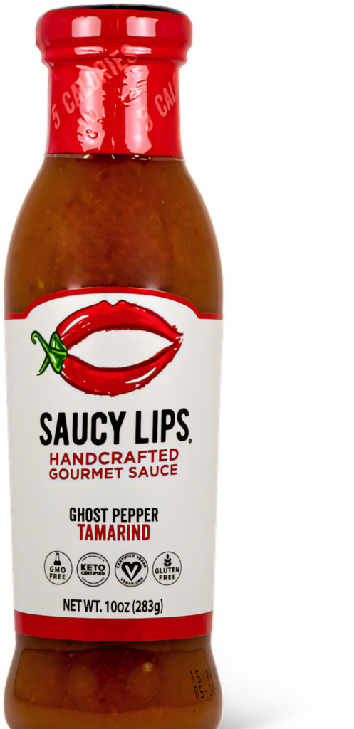Saucy Lips Ghost Pepper Tamarind Sauce Bottle - Gluten-Free & Vegan Wallpaper