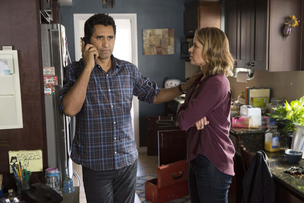 Travis Manawa and Madison Clark Fear the Walking Dead tense dramatic kitchen scene gritty realism Wallpaper