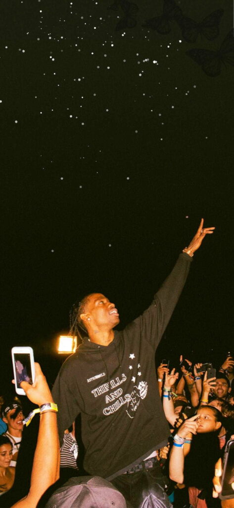 Midnight Daze: Captivating Travis Scott Night in HD Phone Wallpaper