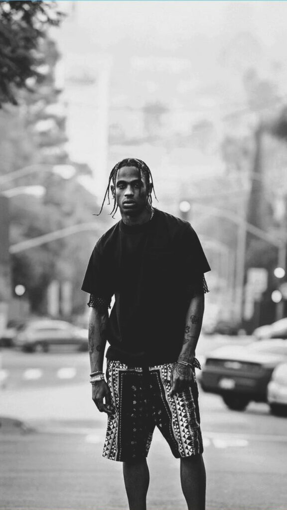 Tripping through Astroworld: Trap-inspired HD Phone Background featuring Travis Scott Wallpaper