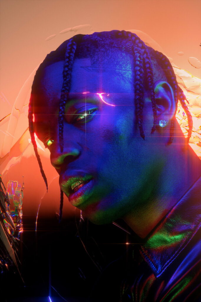 Vibrant Cactus Jack: A Stunning HD Phone Wallpaper of Travis Scott