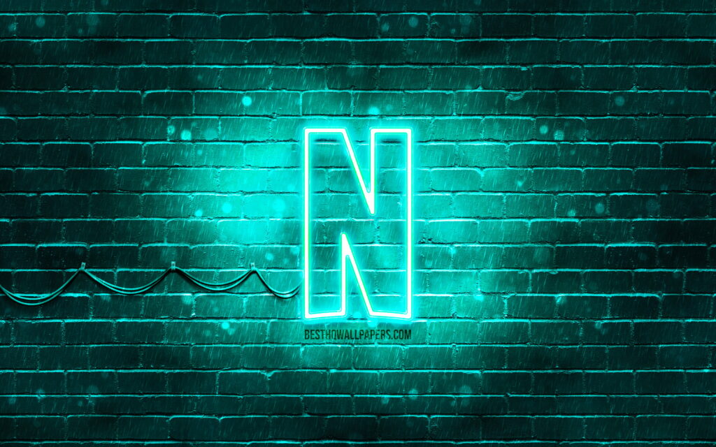 The Vibrant Marriage of Netflix and Turquoise: Unveiling the Neon Glow of a Branded Brickwall Wonderland Wallpaper