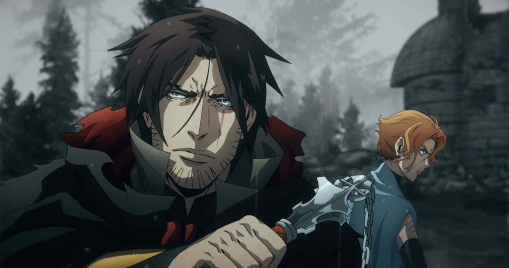 Trevor & Sypha Ready for Battle: Moody Castlevania Wallpaper