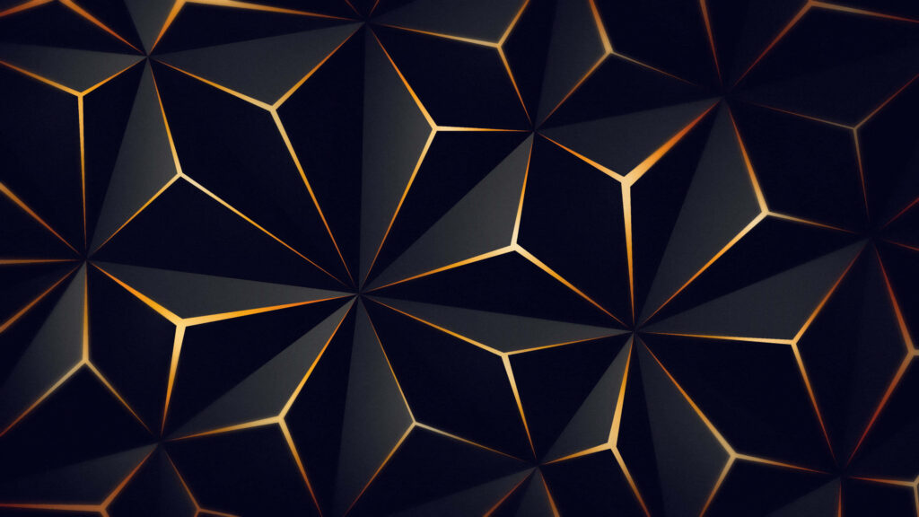 Abstract Elegance: A Stunning Black and Gold Triangular Wallpaper