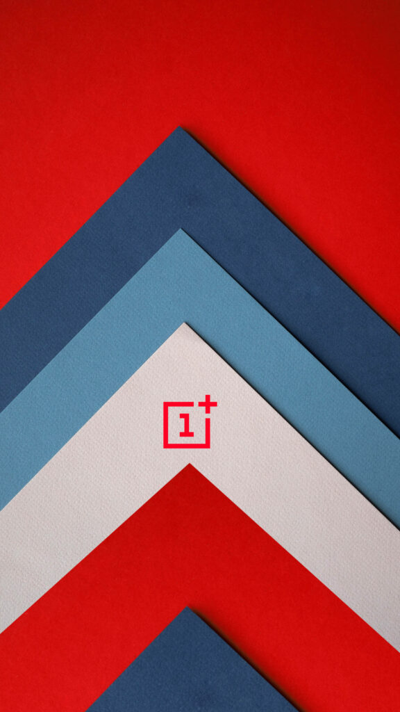  Nordic Red: A Oneplus Nord Wallpaper on a Triangular Card Background
