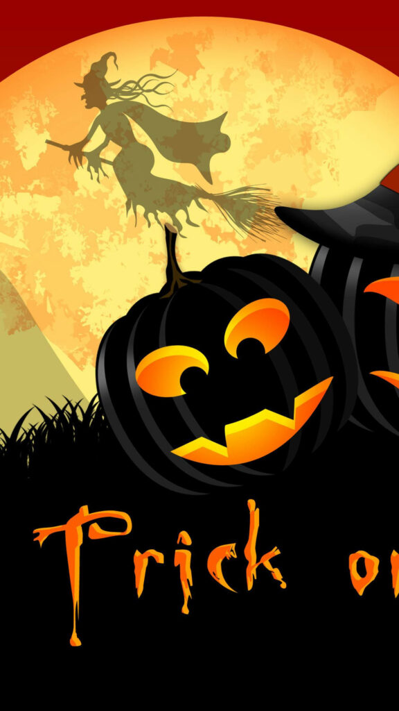 Embrace the Spooky Season with the Adorable Halloween-Themed Phone: Treat Yourself to Festive Fun! Wallpaper