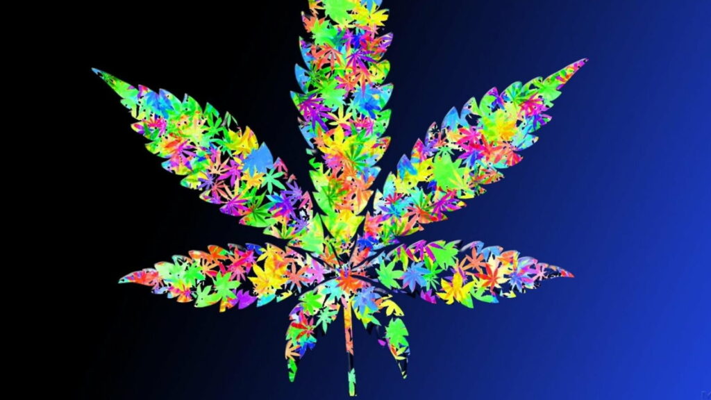 Trippy Marijuana Plant HD Wallpaper: A Weed Wonderland