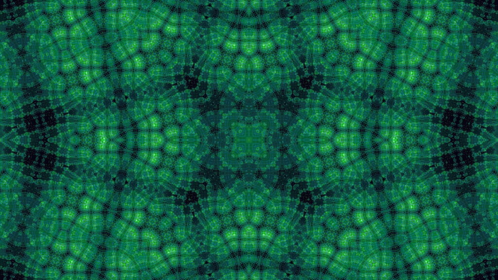 Dreamscape Delight: Mesmerizing High-Definition Green and Blue Fractal Pattern Wallpaper