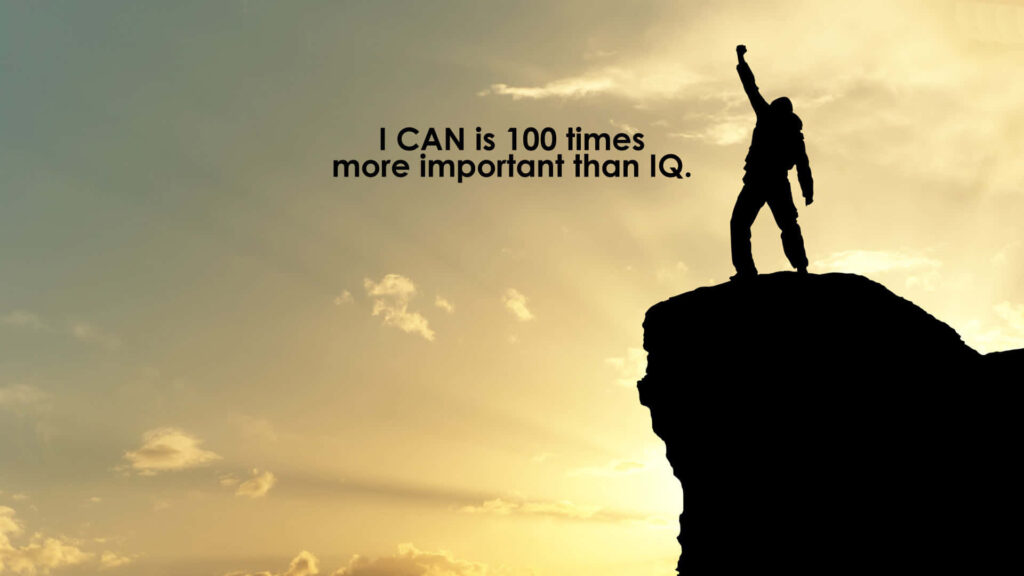 Triumphant Silhouette Sunset Wallpaper: I CAN vs IQ - Perseverance