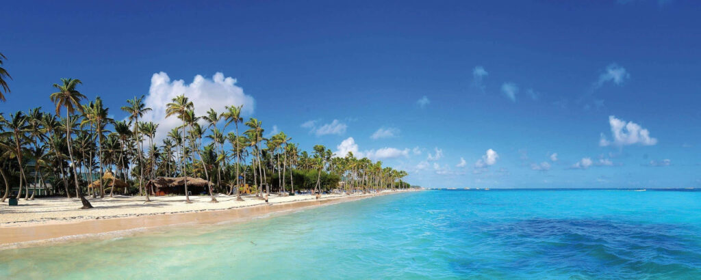 Tropical Beach Dual Monitor Wallpaper: Serene Sands & Crystal Waters