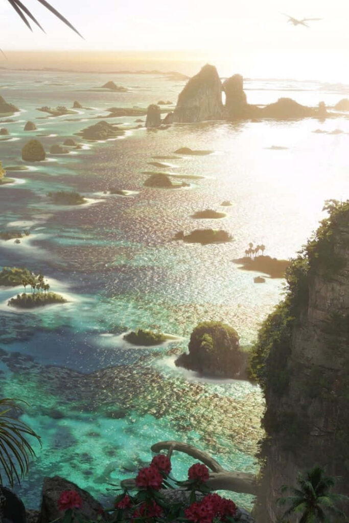 Tropical Cliffside Wallpaper: Serene Ocean View & Lush Islets