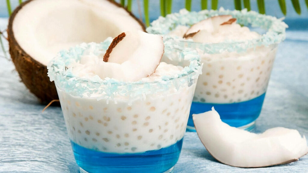 Tropical Coconut Tapioca Dessert Wallpaper - Vibrant & Indulgent