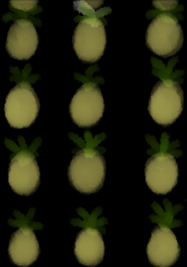 Stylish Tropical Wallpaper: Softly Blurred Pineapples Pattern