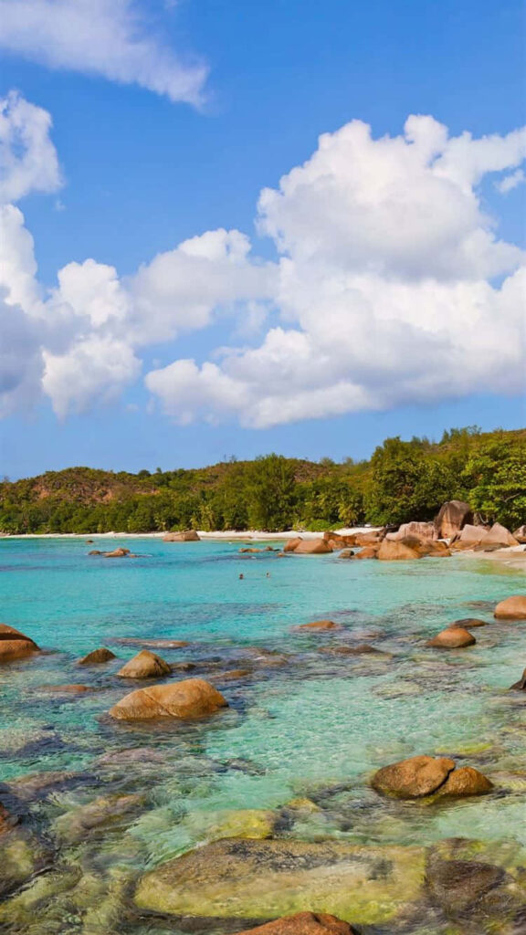 Tropical Beach Paradise in Seychelles - Clear Waters & Granite Rocks Wallpaper