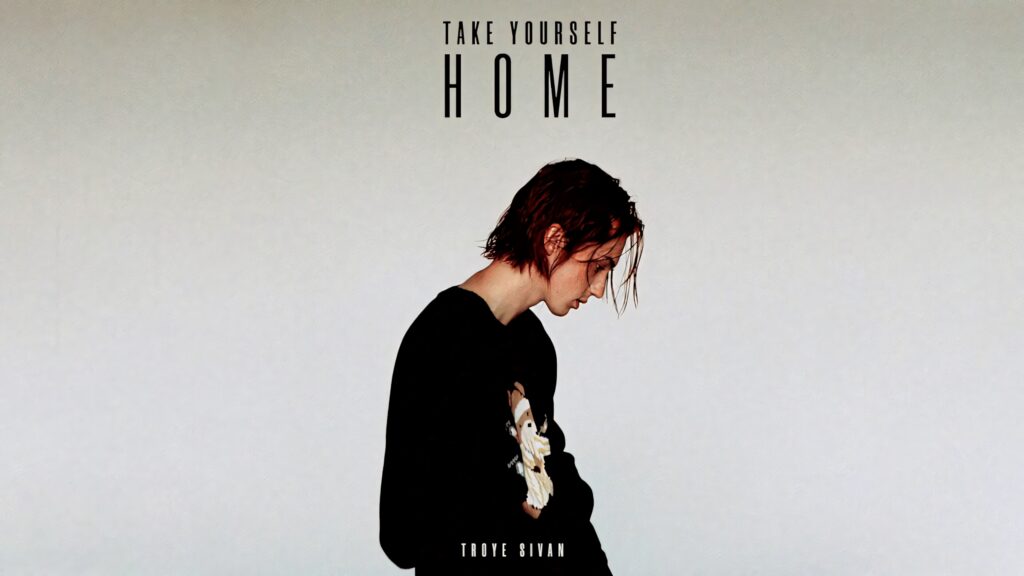 Troye Sivan contemplative pose Take Yourself Home album minimalist wallpaper background
