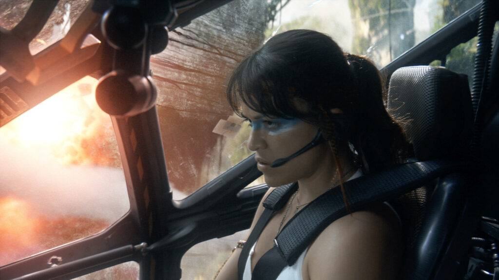 Trudy Chacon in Cockpit Wallpaper: Dynamic Lighting & Intense Atmosphere