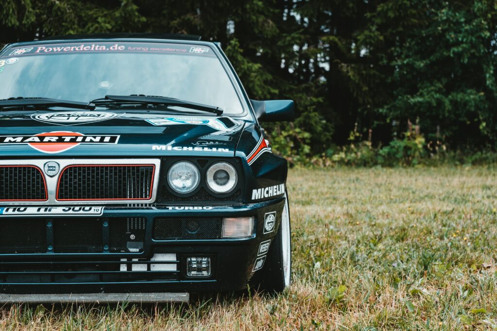 Tuned Rally Sports Car in Nature: Dynamic Wallpaper Background