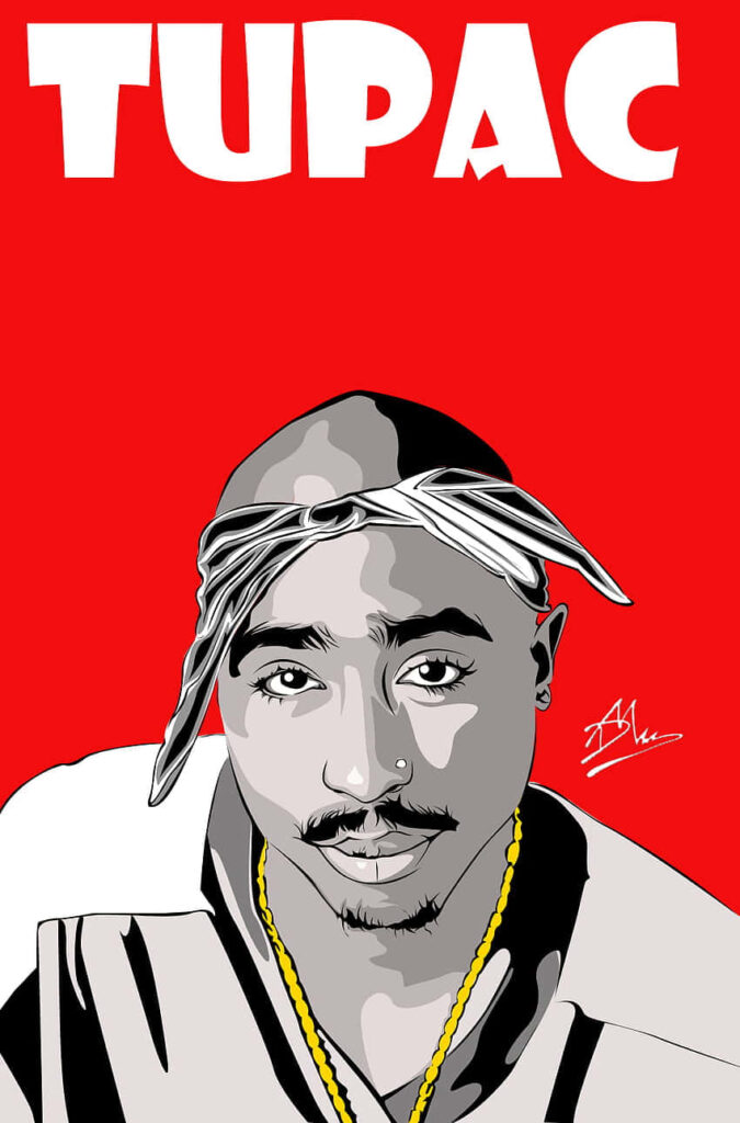 Tupac Shakur: Radiant Portrait of an Iconic Rapper Wallpaper in 720p HD 850x1290 Resolution