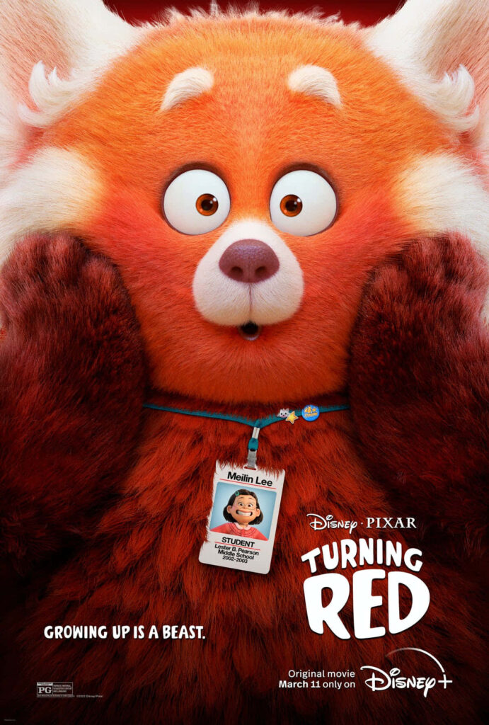 Turning Red Wallpaper: Meilin Lee as a Red Panda Poster Background