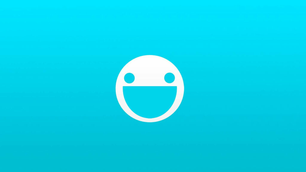 Turquoise Bliss: Minimalist Smiley Wallpaper