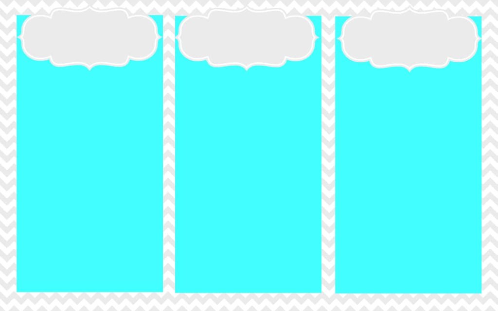 Turquoise desktop organizer wallpaper with grey white chevron and cyan sections for productivity