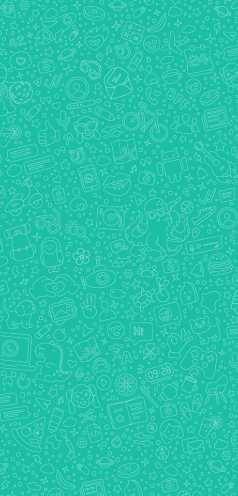 Turquoise Doodle Patterns - WhatsApp Chat Wallpaper with Unique Design