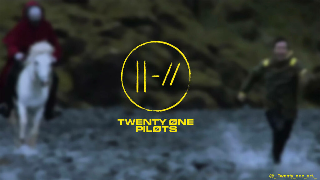 Dynamic Twenty One Pilots Logo Wallpaper with Blurred Nature Scene