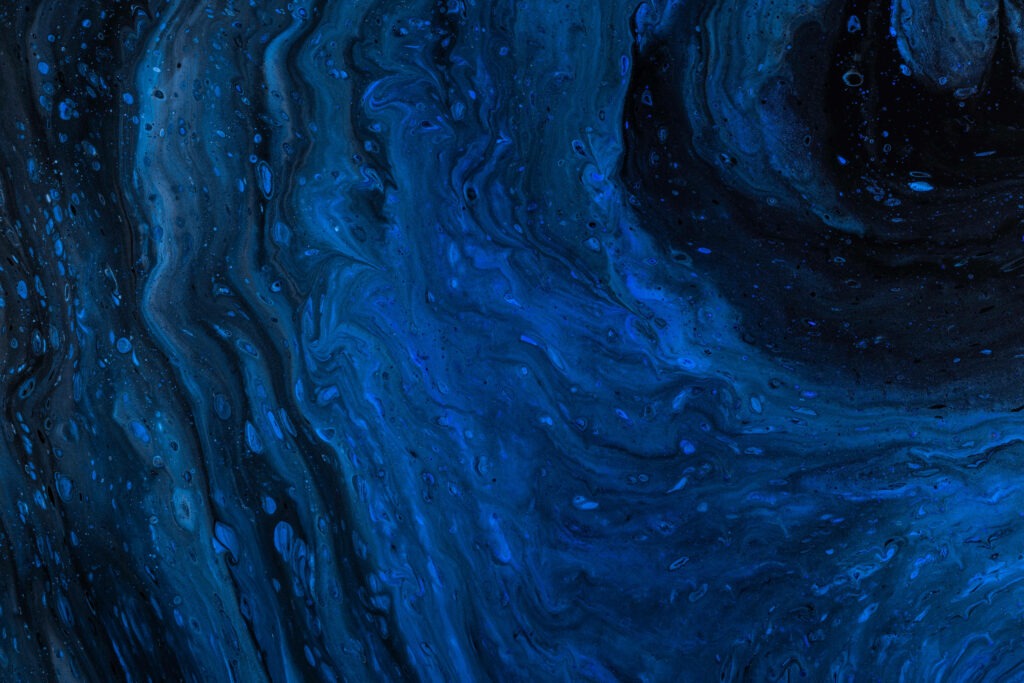 Enigmatic Fluidic Serenity: Captivating Dark Blue Abstract Desktop Bliss Wallpaper