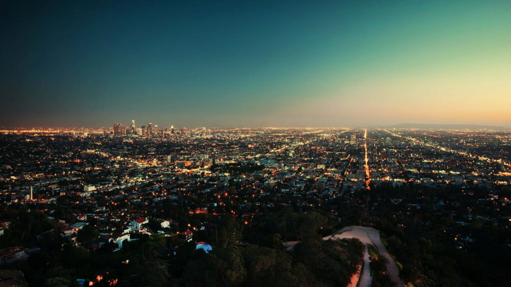 Stunning California Cityscape Wallpaper: Twilight Urban Lights