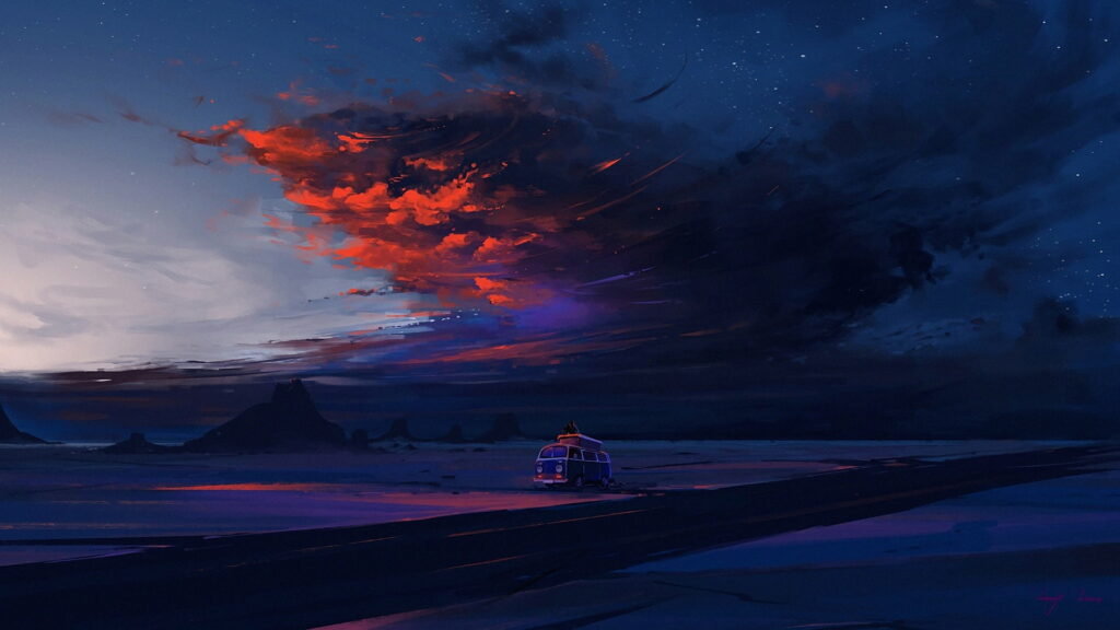 Desert Twilight: Captivating Landscape and Sky in Stunning HD Wallpaper