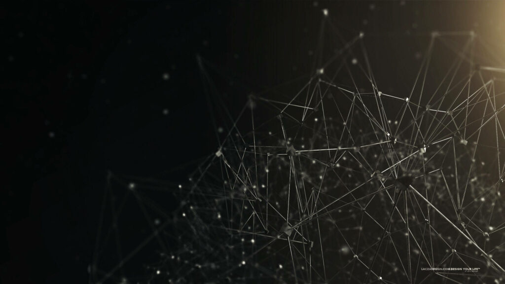 Twisted Noir: An Abstract Dark Wireframe Art Wallpaper