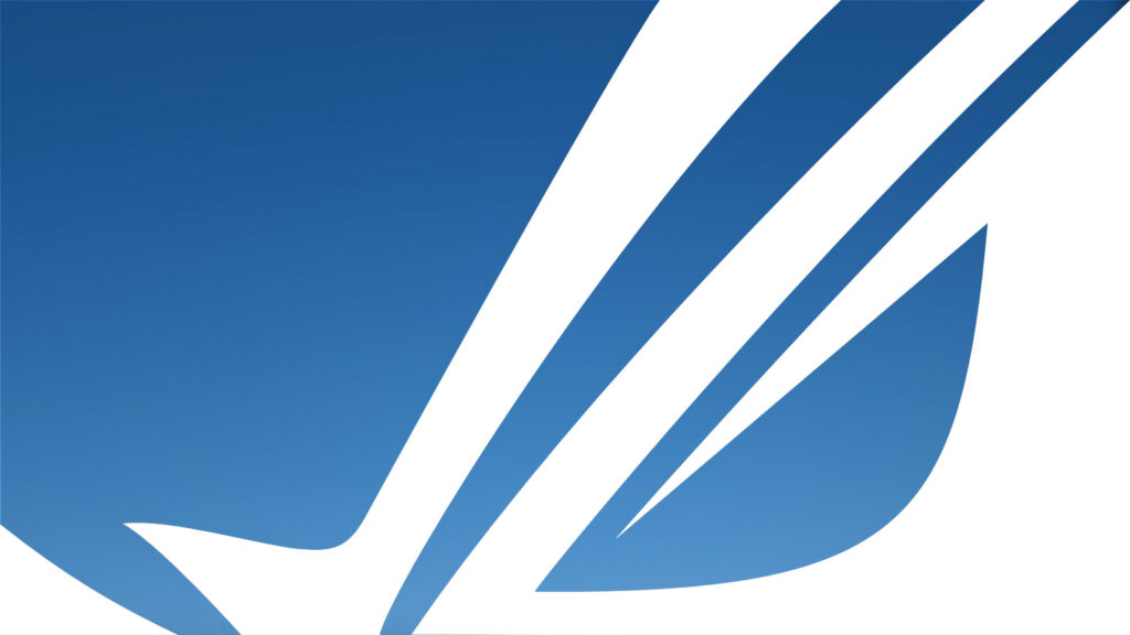 Two-Toned Asus ROG Logo wallpaper with modern blue and white design for Asus fans